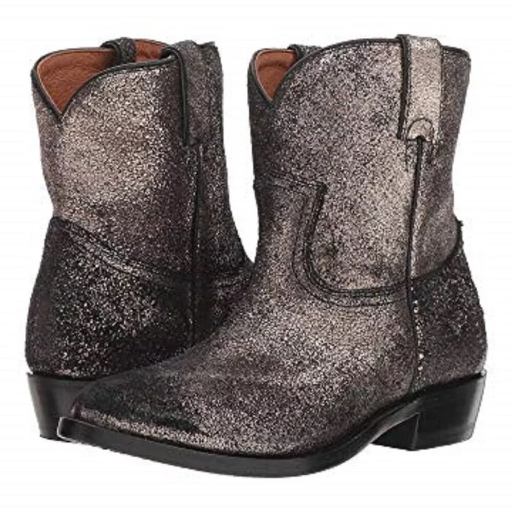NEW FRYE Women's Billy Short Boot Gold Brushed Metallic